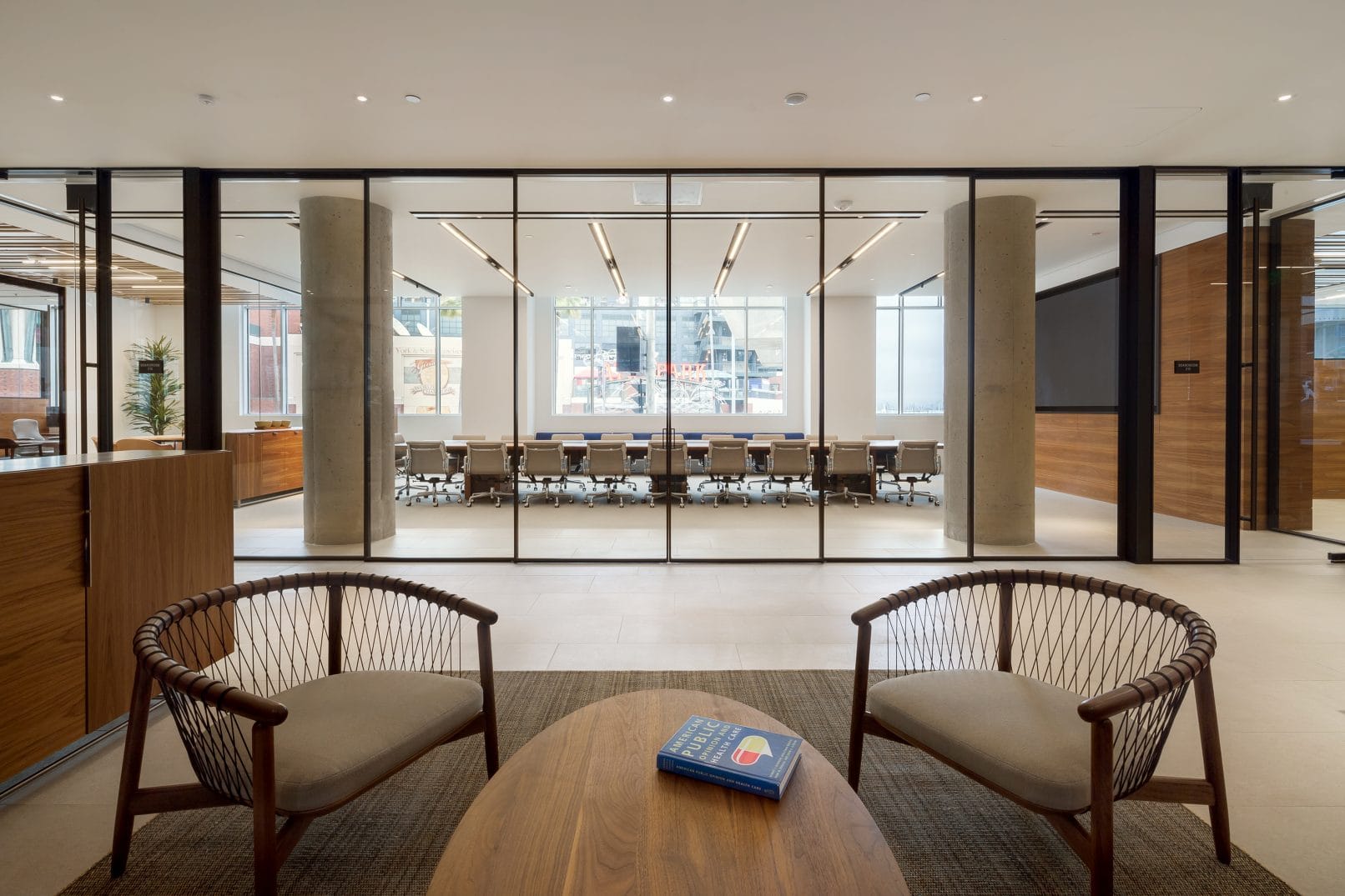 minimal sliding glass wall